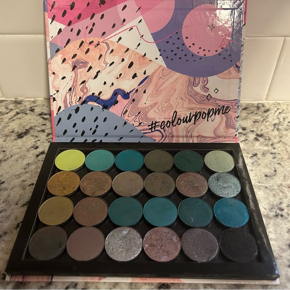 COLOURPOP 24 Pan Custom Green Neutral Eyeshadow  Palette Shimmer Matte Lot Set